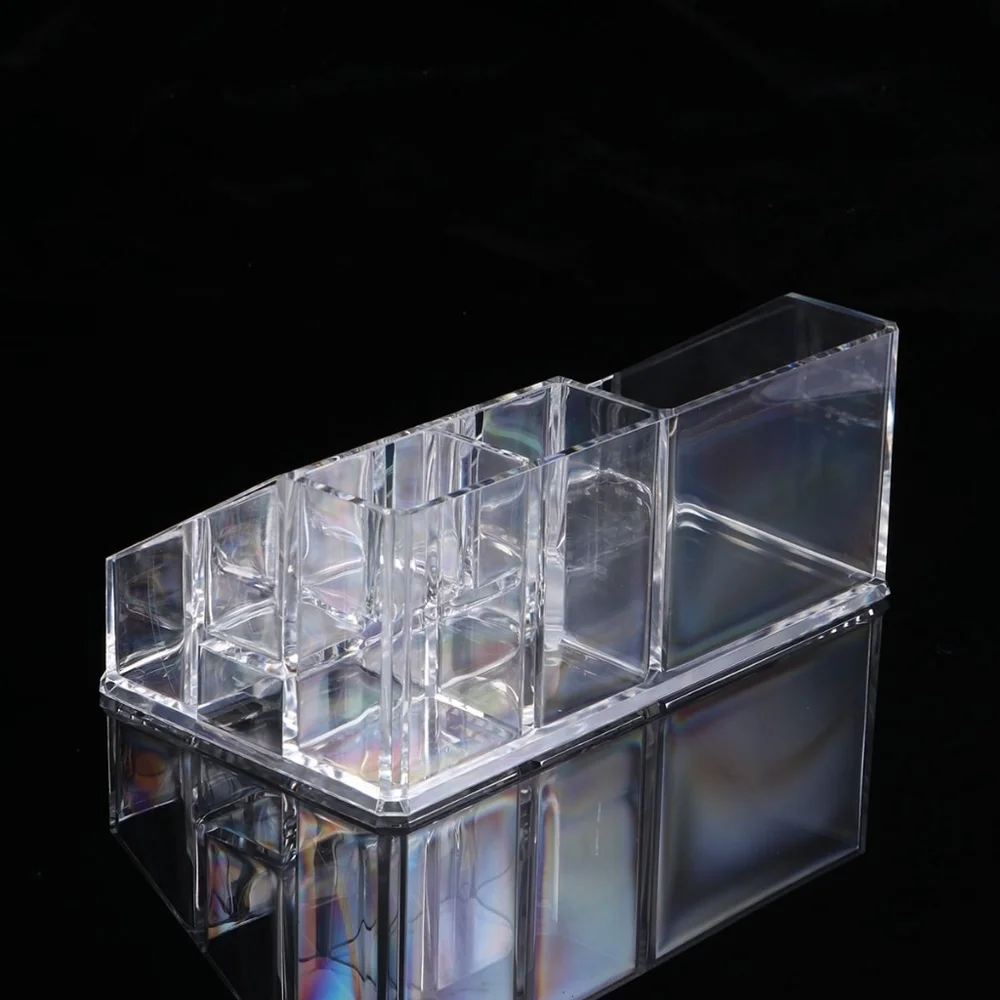 NEW Acrylic Cosmetic Organizer Beauty Vanity Makeup Holder Rectangular 9 Spaces